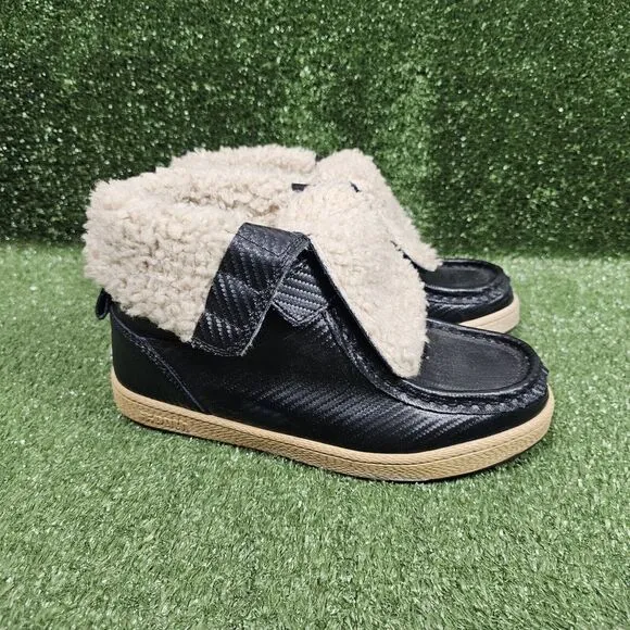 Y2K IPath Black Shearling Lined Strapped Mid‎ Sneakers Mens Size US 10