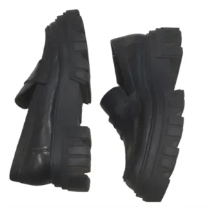 Y2K Marc Fisher Black Chunky Platform Cube Penny  Loafers