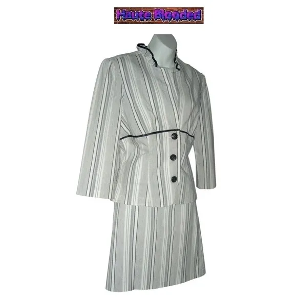 y2k Speechless Suit Striped Clueless Style Academia Office Work Blazer Skirt 13
