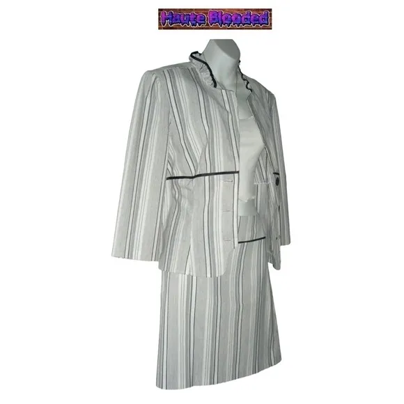 y2k Speechless Suit Striped Clueless Style Academia Office Work Blazer Skirt 13