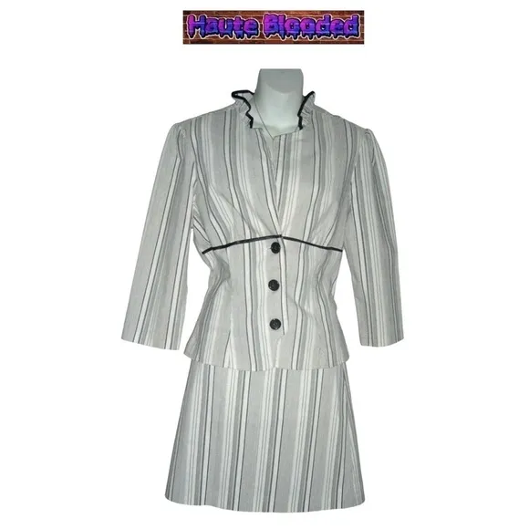 y2k Speechless Suit Striped Clueless Style Academia Office Work Blazer Skirt 13