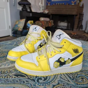 Youth 5y Nike Air Force 1 Dynamic Yellow Floral Edition