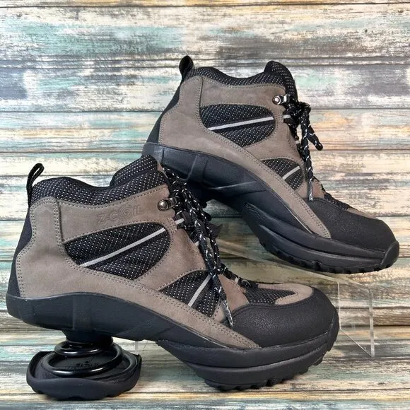 Z COIL Mens Combat Boots Size 8M Gray Suede Lace Up Orthotic Hiking Work Shoes