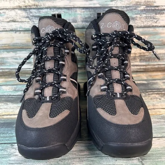 Z COIL Mens Combat Boots Size 8M Gray Suede Lace Up Orthotic Hiking Work Shoes