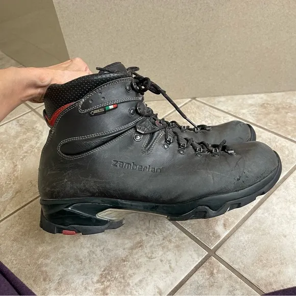 Zamberlan Mens Boots Black Size 14 Gore Tex Hiking Outdoor Vibram Italy Pre Owne