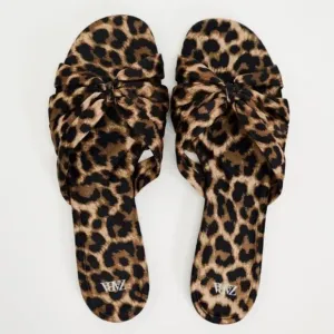 ZARA ANIMAL PRINT KNOTTED SANDALS