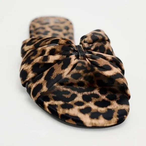 ZARA ANIMAL PRINT KNOTTED SANDALS