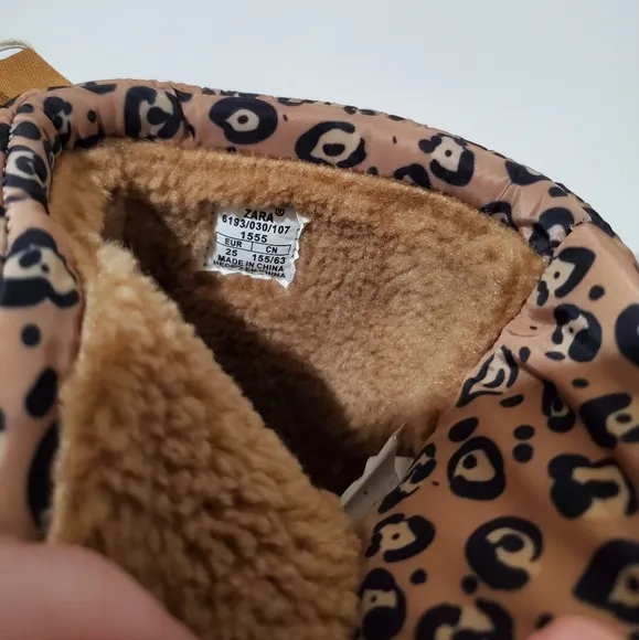 Zara Baby Padded Animal Print Boots Size 9