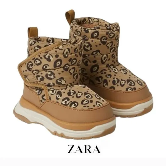 Zara Baby Padded Animal Print Boots Size 9