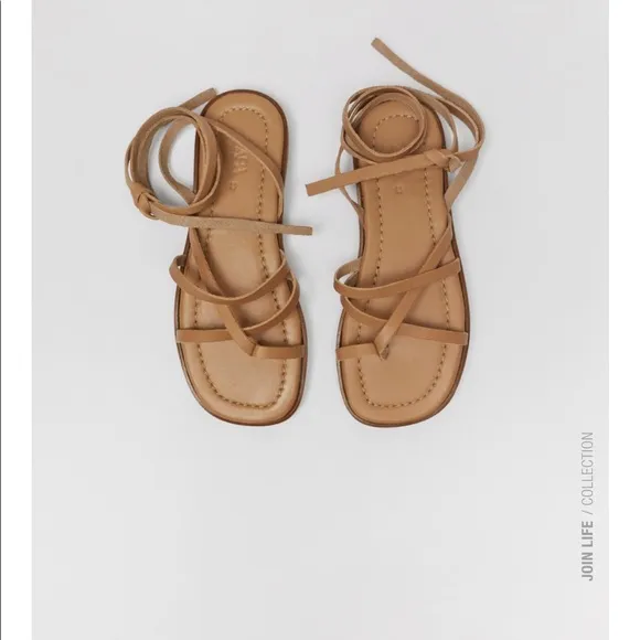Zara limited edition strappy leather sandals