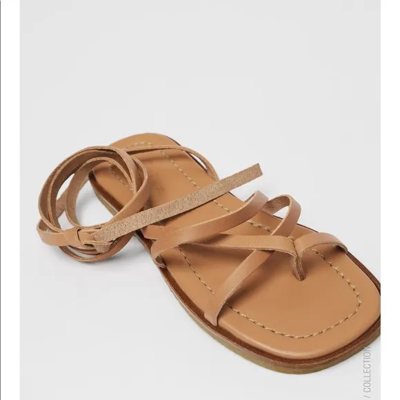 Zara limited edition strappy leather sandals