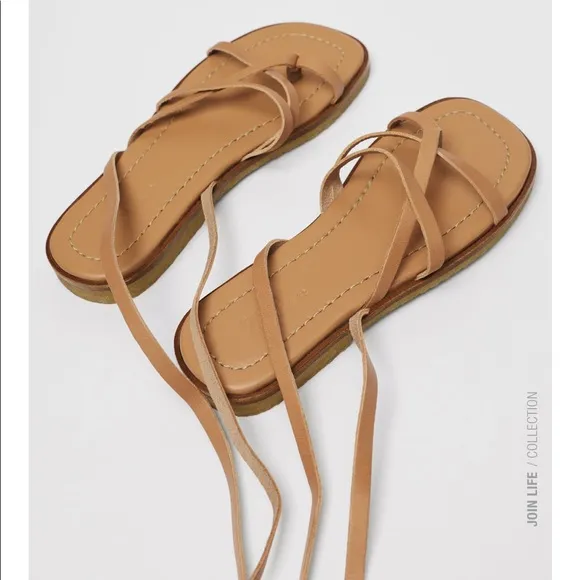 Zara limited edition strappy leather sandals