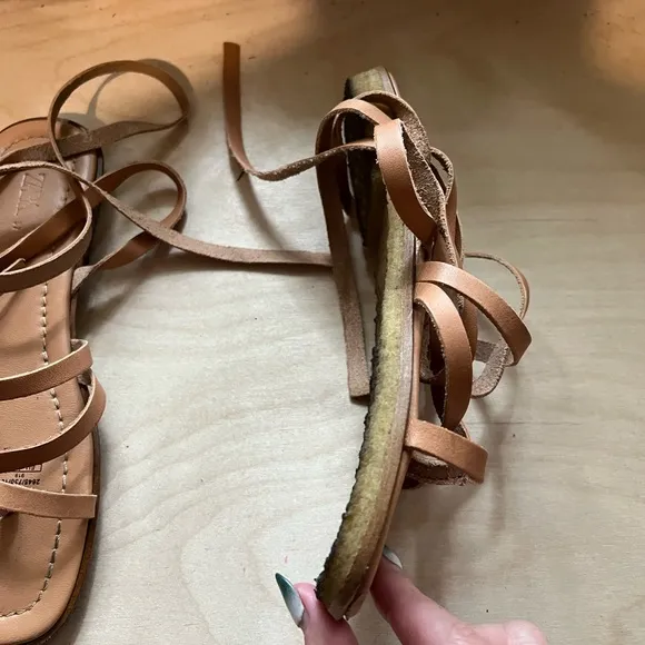 Zara limited edition strappy leather sandals