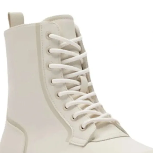 Zara Rubberized Lug Chunky Winter Snow Rain Shearling Boots Size 12