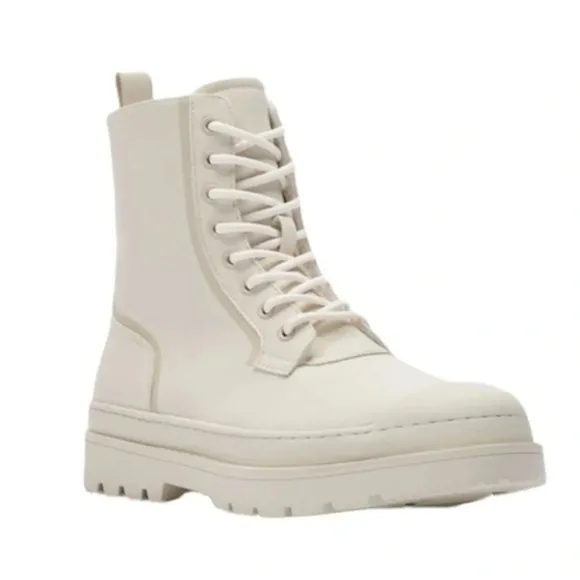 Zara Rubberized Lug Chunky Winter Snow Rain Shearling Boots Size 12