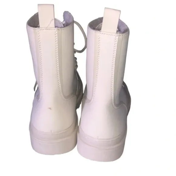 Zara Rubberized Lug Chunky Winter Snow Rain Shearling Boots Size 12