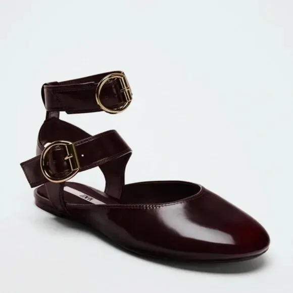 ZARA SLINGBACK DOUBLE BUCKLE BALLET FLATS