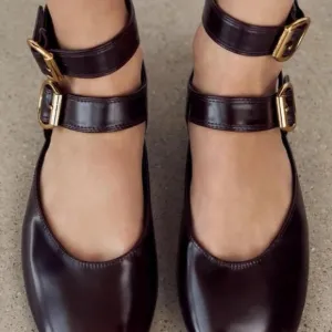 ZARA SLINGBACK DOUBLE BUCKLE BALLET FLATS