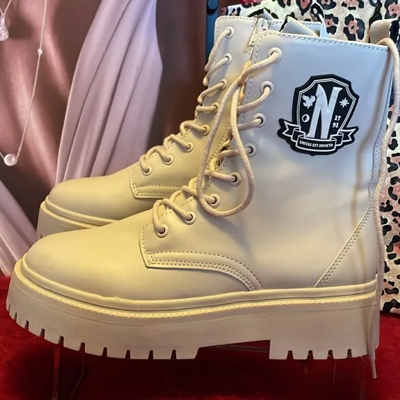 ZARA WEDNESDAY ANKLE COMBAT HIKING BOOTS SHOES KIDS 2100/330/002 BEIGE SIZE 4