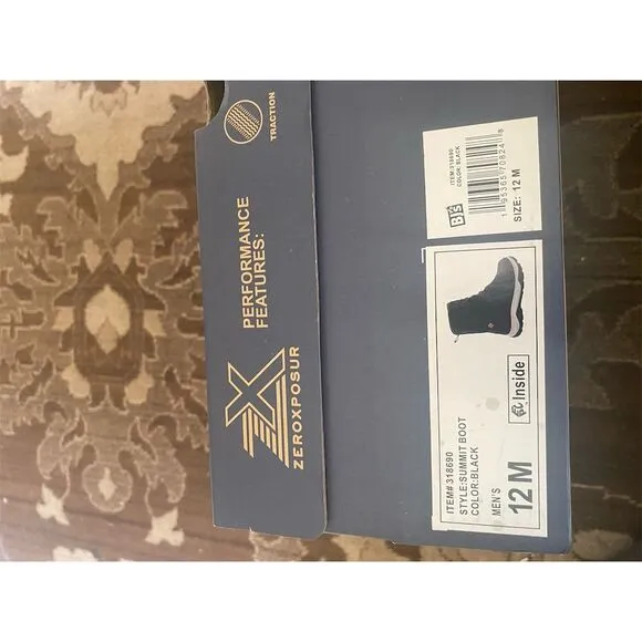 ZeroXposur Men's Black Snow Boots Size 12M Waterproof Winter Casual